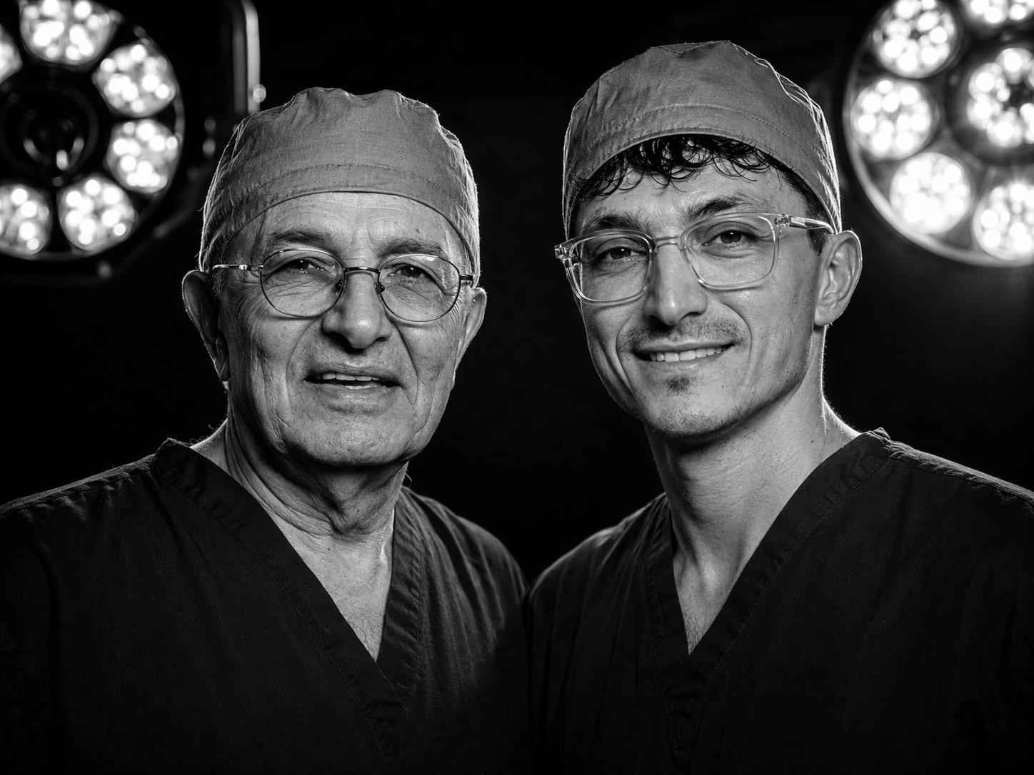 Dr. Farhad Rafizadeh and Dr. Andre Rafizadeh in the operating room at an accredited Morristown, NJ surgical facility