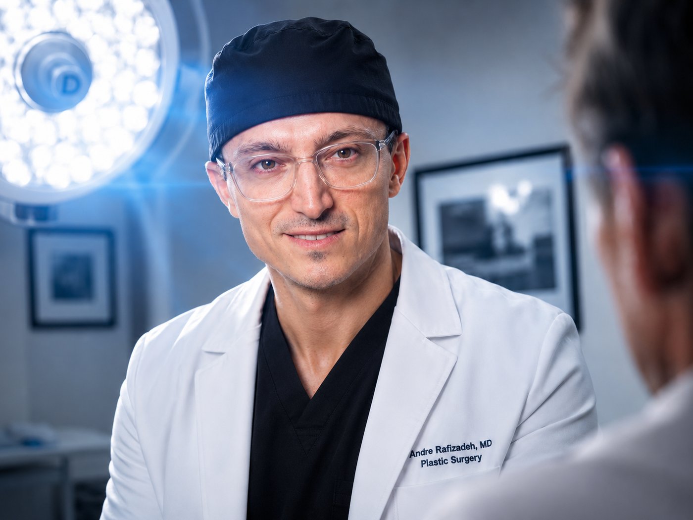 Dr. Andre Rafizadeh consulting with a patient at Better Plastic Surgery in Morristown, NJ