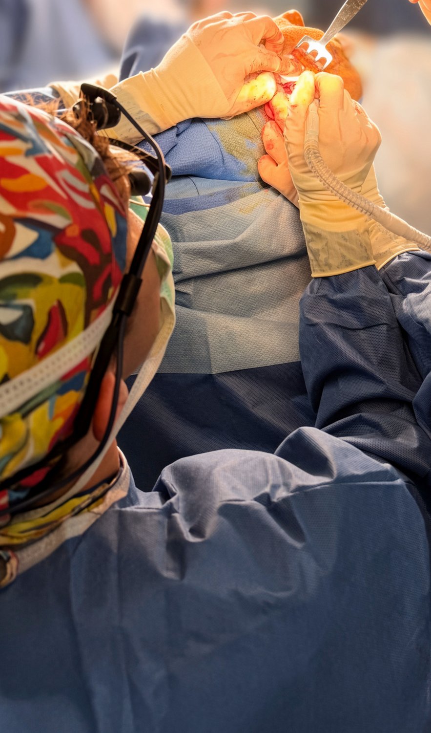 Dr. Andre Rafizadeh performing plastic surgery at a Morristown, New Jersey hospital