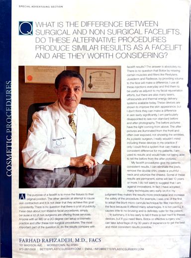 Better Plastic Surgery press feature &mdash; page 21